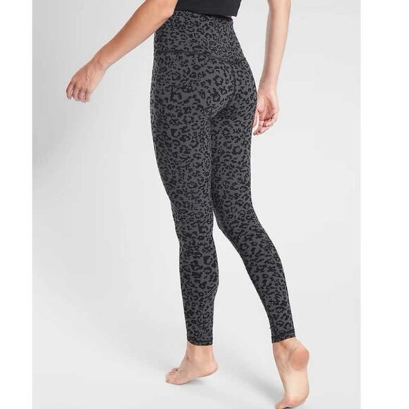 Athleta Tall Small ST Gray Leopard Print Elation Ultra High Rise Leggings 501019 - Picture 2 of 6